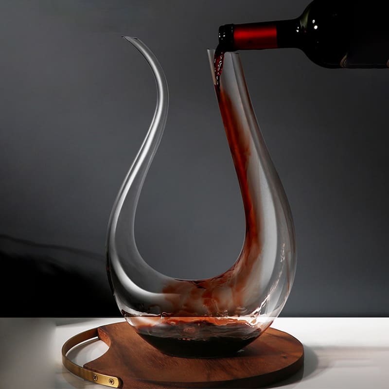 Decanter de Vinho Recipiente de Vidro Cisne Decantador Lenogue